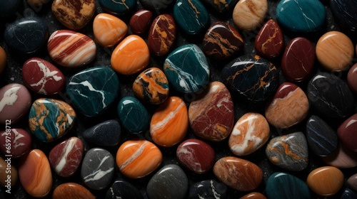 Overhead View of Colorful Pebbles - Stone Texture for Design
