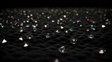 Many Shiny Diamonds Scattered on a Black Background - Luxury Gemstones