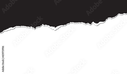 black torn paper, ripped paper edge, vector