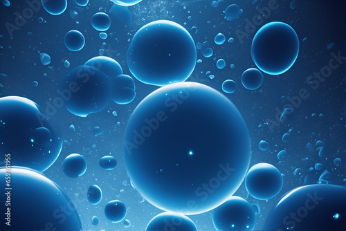 Blue bubbles abstract background