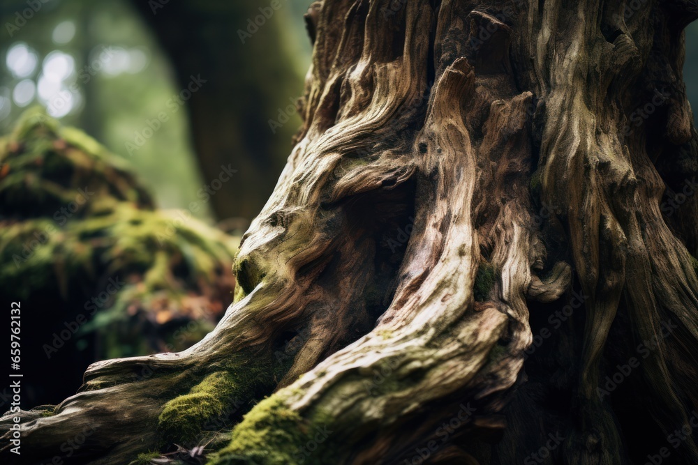A detailed view of a tree trunk covered in vibrant green moss. This image can be used to depict nature, growth, or environmental themes. A detailed view of a tree trunk covered in vibrant green moss. This image can be used to depict nature, growth, or environmental themes.