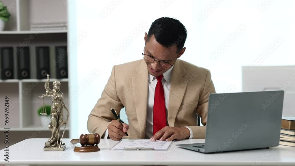 Judge gavel with Justice lawyers having team meeting at law firm background. Concepts of Law and Legal services. Judge gavel with Justice lawyers having team meeting at law firm background. Concepts of Law and Legal services.
