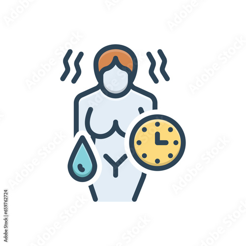 Color illustration icon for period