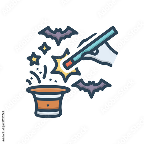 Color illustration icon for trick