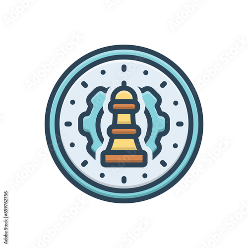 Color illustration icon for strategic