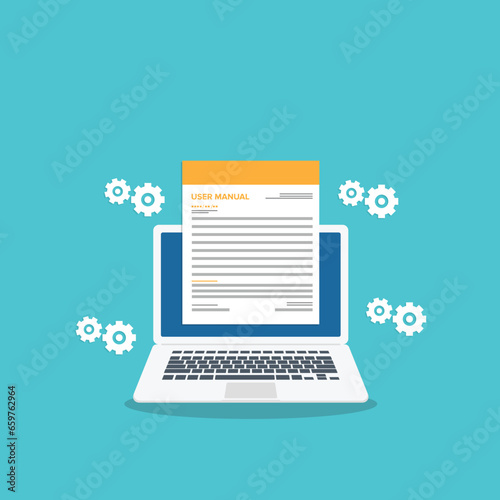 User manual . User guide document. Vector illustration.