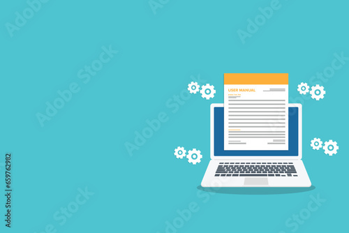 User manual . User guide document. Vector illustration.
