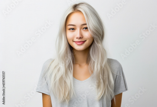 Portrait of a pretty asian young woman isolated from the background