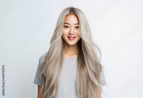 Portrait of a pretty asian young woman isolated from the background