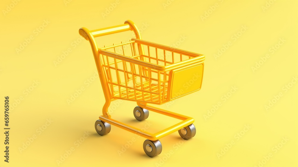 3d Illustration Shopping Cart Isolated Background