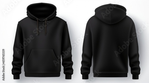 Blank Black Hoodie Isolated Background