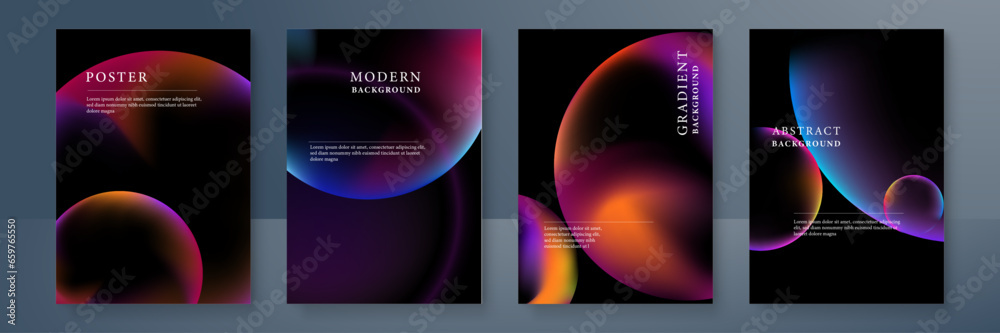 Abstract gradient vector colorful fluid effect poster template