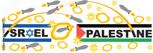 israel versus palestine conflic vector illustration
