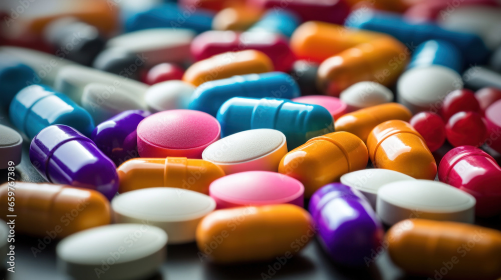 Close-up of tablets and capsules Close-up of tablets and capsules