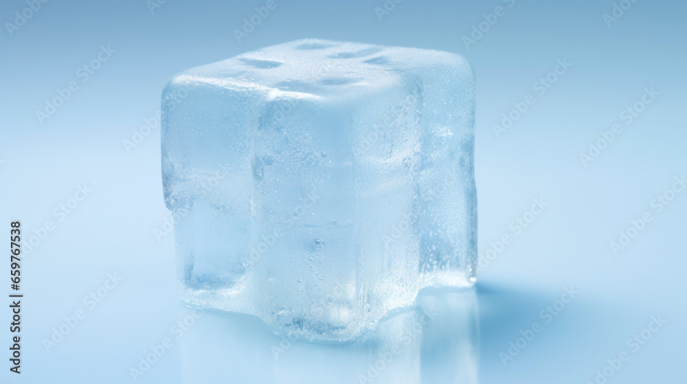 Ice cube on a blue background Ice cube on a blue background