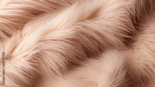 Beige faux fluffy fur background © red_orange_stock