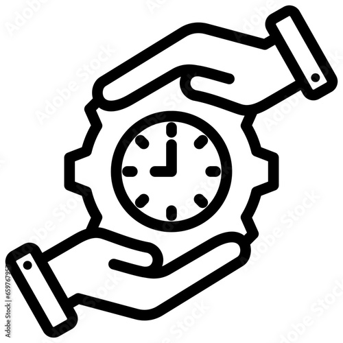 Save Time Outline Icon