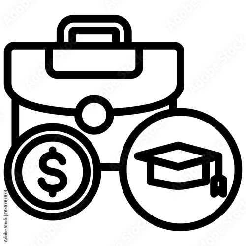 Paid Internship Outline Icon