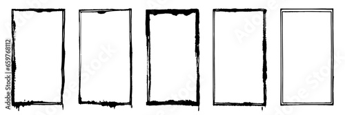 set of grunge border black frame. vector collection