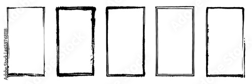 set of grunge border black frame. vector collection