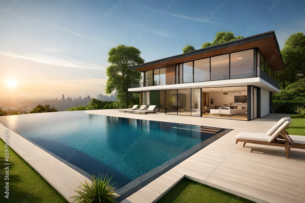 Fototapeta premium luxury swimming pool