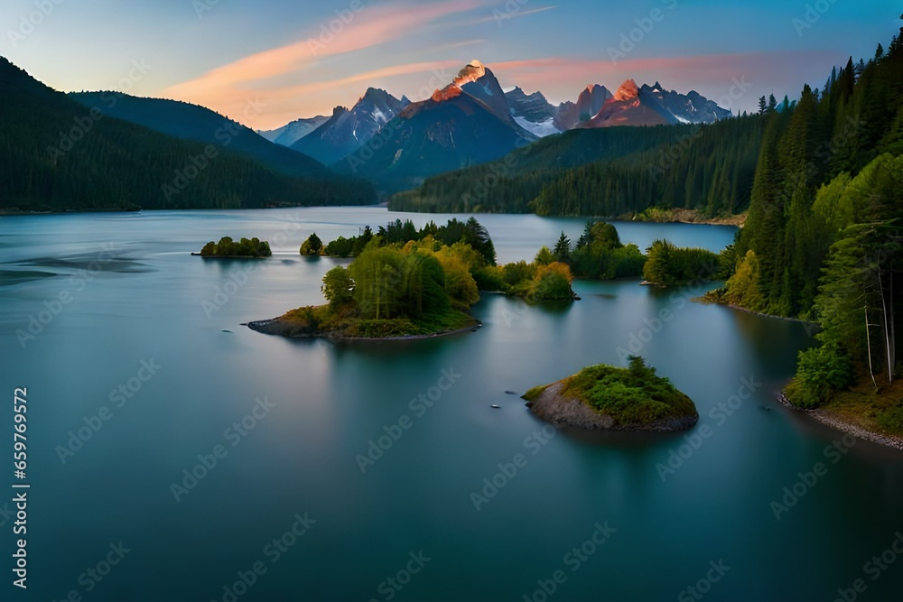 Obraz premium lake in the morning