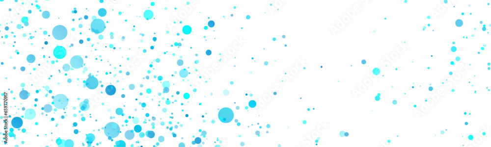 Shiny sparkling blue particles on white background. Vector graphic banner design
