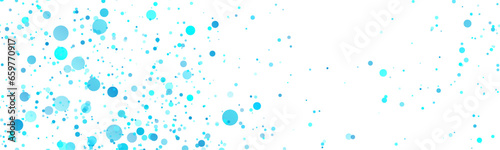 Shiny sparkling blue particles on white background. Vector graphic banner design