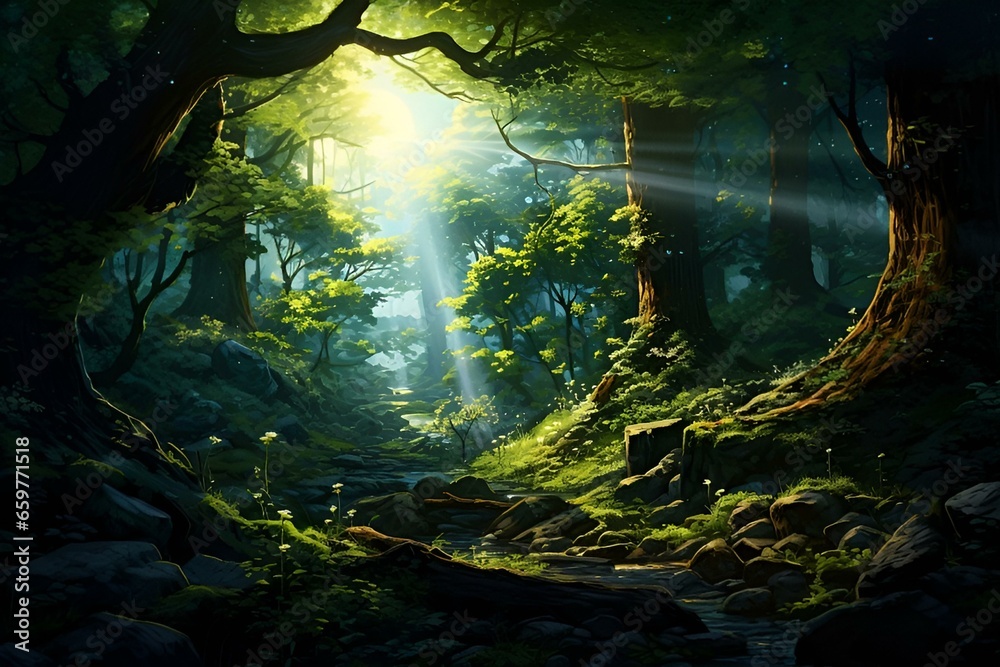 Fototapeta premium background with a tree AI Generative 