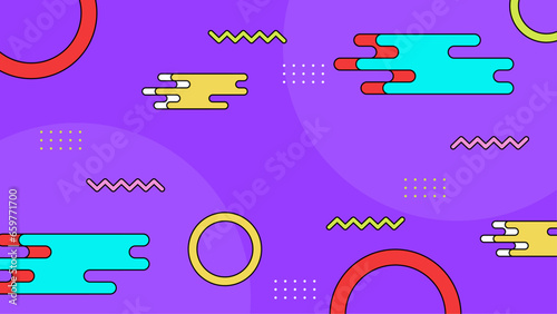 Colorful colourful vector abstract memphis geometric styled background