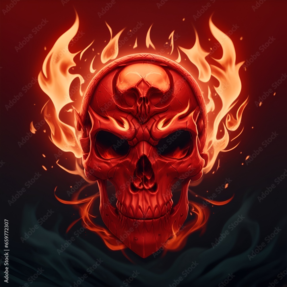 head skull fire mascot and esport gaming logo, AI generated head skull fire mascot and esport gaming logo, AI generated