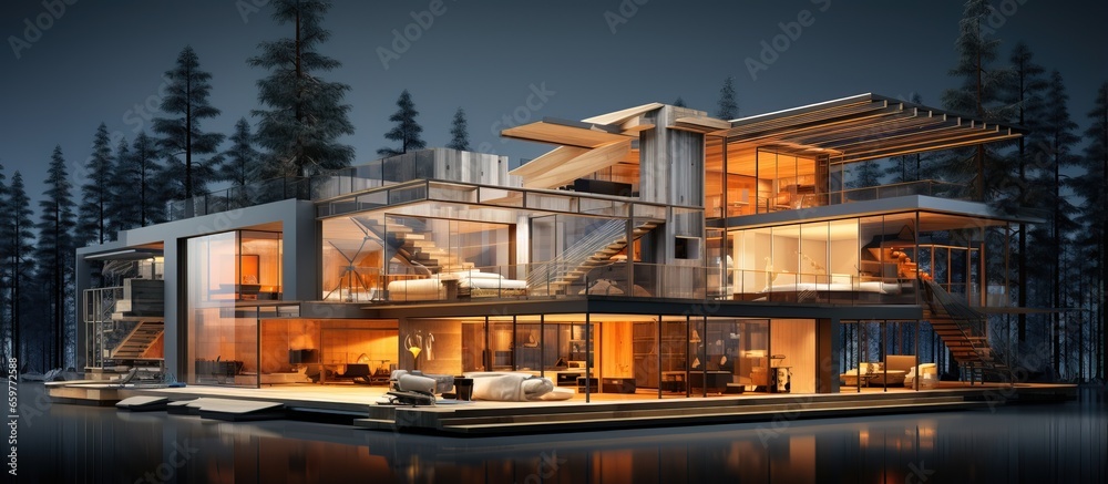 illustration of a steel framed residential house illustration of a steel framed residential house