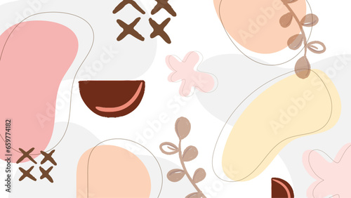 Abstract organic background vector flat design with colorful element