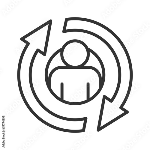 business icon with employee turnover