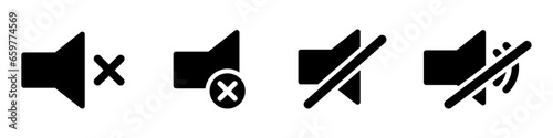 Mute vector icons. Silent vector signs