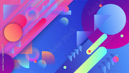 Colorful colourful vector modern geometric shapes design abstract background gradient