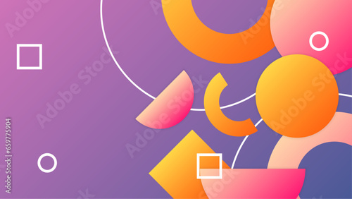 Pink orange and purple violet vector modern geometric shapes design abstract background gradient