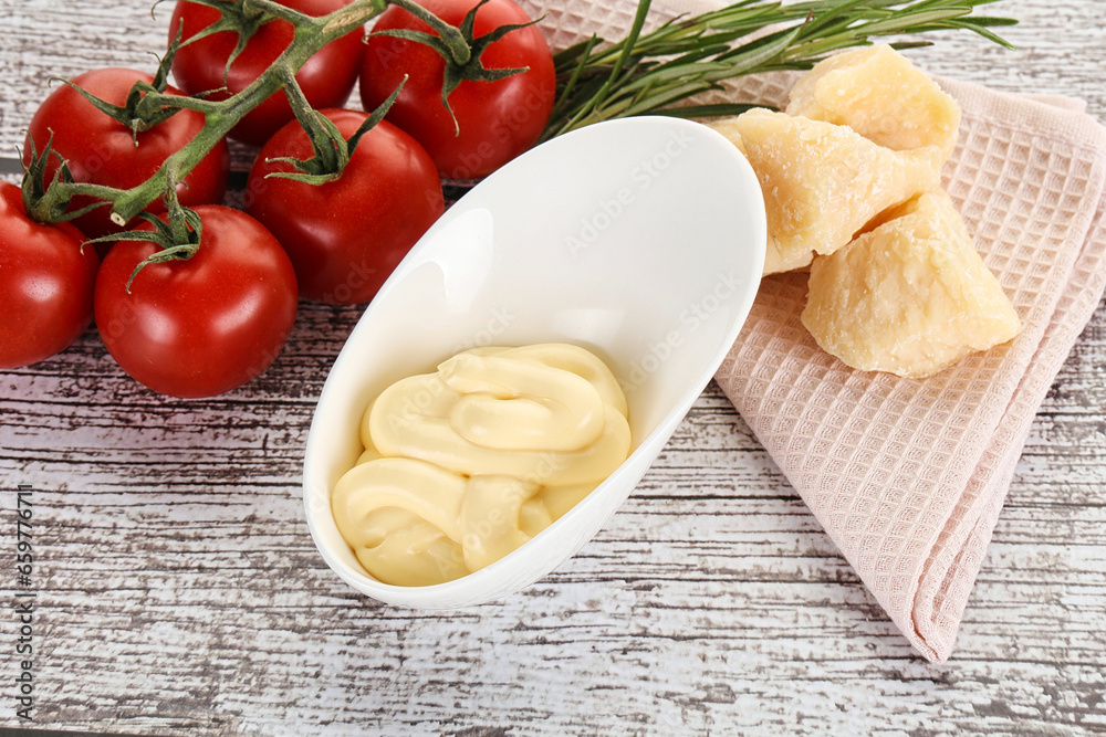 Cheese sauce in the bowl Cheese sauce in the bowl