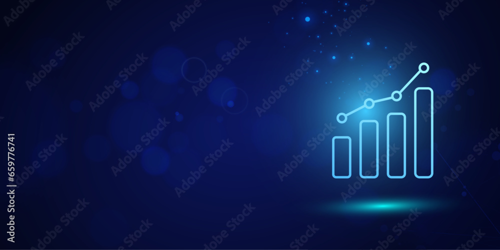Fototapeta premium blue technology graph background