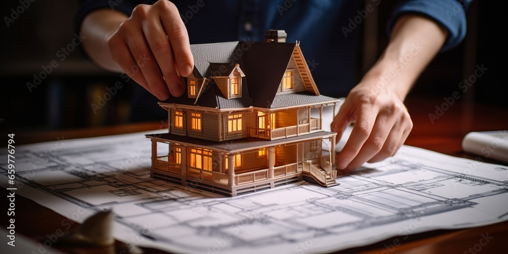 Architect Holding Model House - Concept of Designing Dream Homes