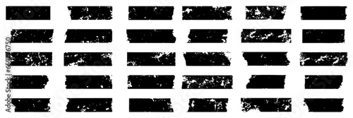 set on stain of black glue tape marks , grunge design elements