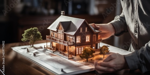 Architect Holding Model House - Concept of Designing Dream Homes