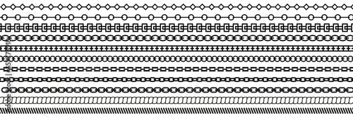 set of Chain pattern brush. chain ropes vector illustration
