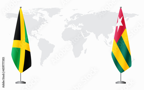 Jamaica and Togo flags for official meeting
