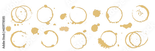 set of Coffee Ink Stains Vector
