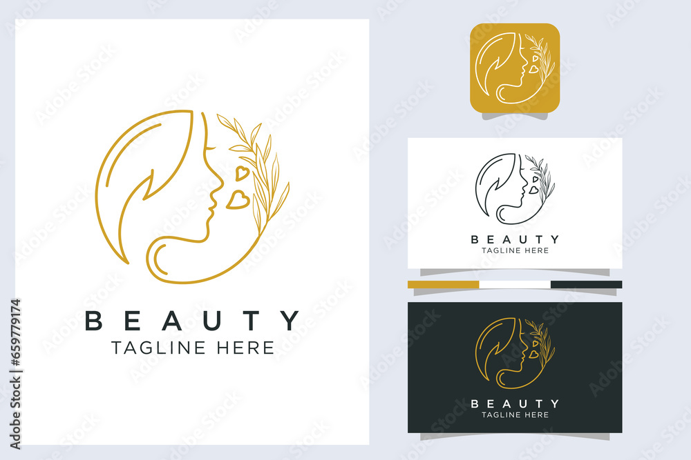 linear natural beauty salon logo