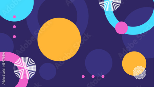 Colorful colourful vector abstract illustration background with flat geometric shapes inspired by memphis style