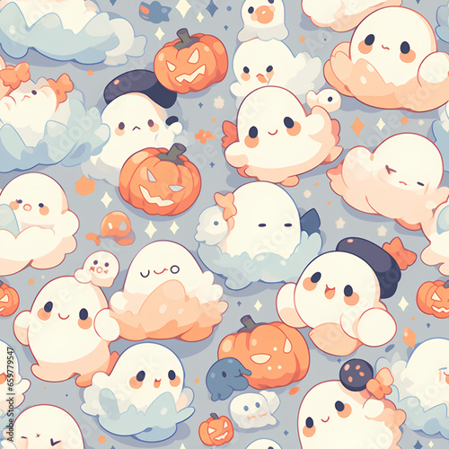 Halloween seamless pattern, seamless pattern with Halloween