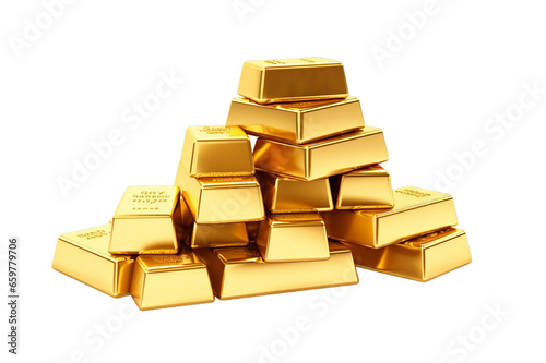 gold bars isolated on white