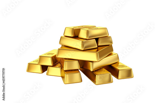 gold bars isolated on white